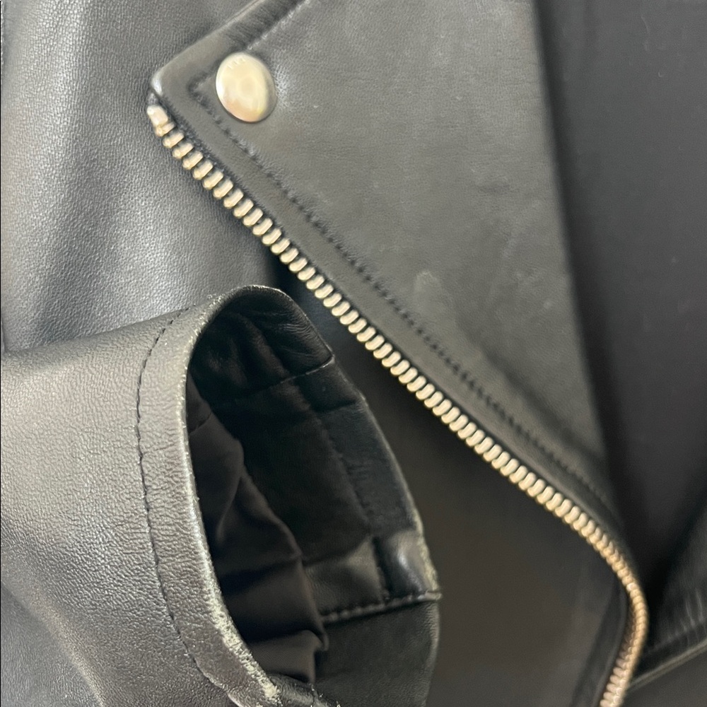 IRO Black Leather Jacket with Silver Accents - Picture 5 of 13